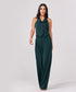 Flared Leg Formal Dark Green Pant